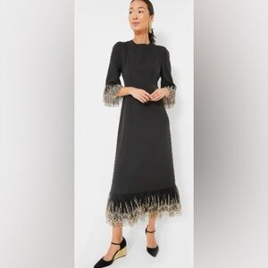 Elegant Black Dress with Gold Accents